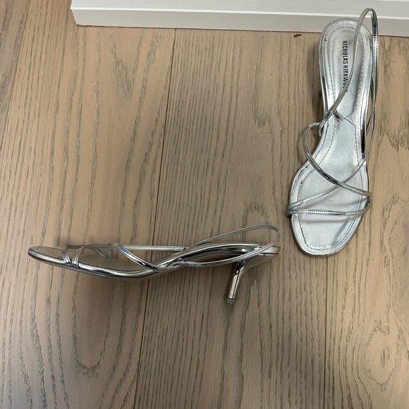 Silver Nicholas Kirkwood Sandal Heels - Picture 2 of 2
